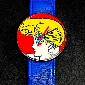 Peter Max Blonde Portrait Watch 1986 Swiss Mov’t